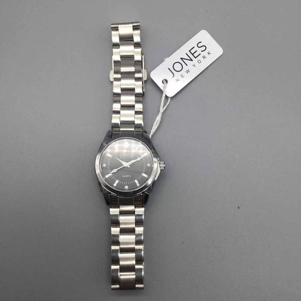 Jones New York Womens Watch 28mm Black Dial with Tag JNW2419L New Battery 7.75